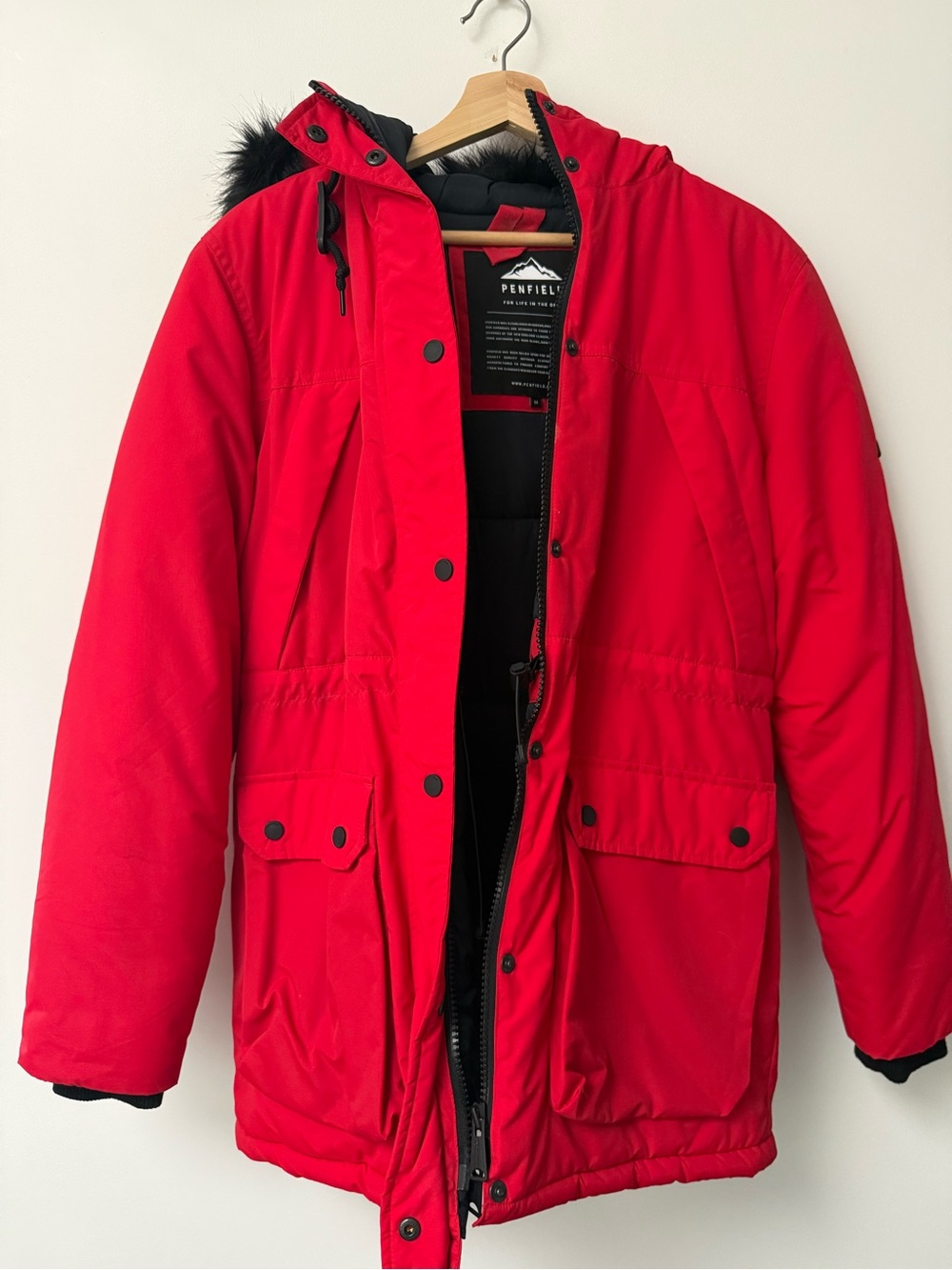 Penfield Women’s Red Parka Jacket with Hood